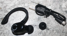 Single-Ear In Ear Bluetooth Headphone Black Audio  Calls NIP