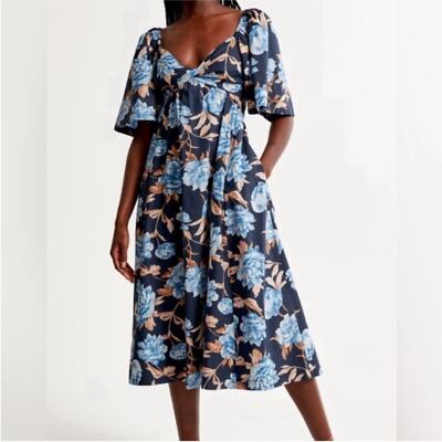 knee length dresses for ladies Royal Blue Twist Front Underboob Ruched Bodycon Midi Dress  Aquarius Brand
