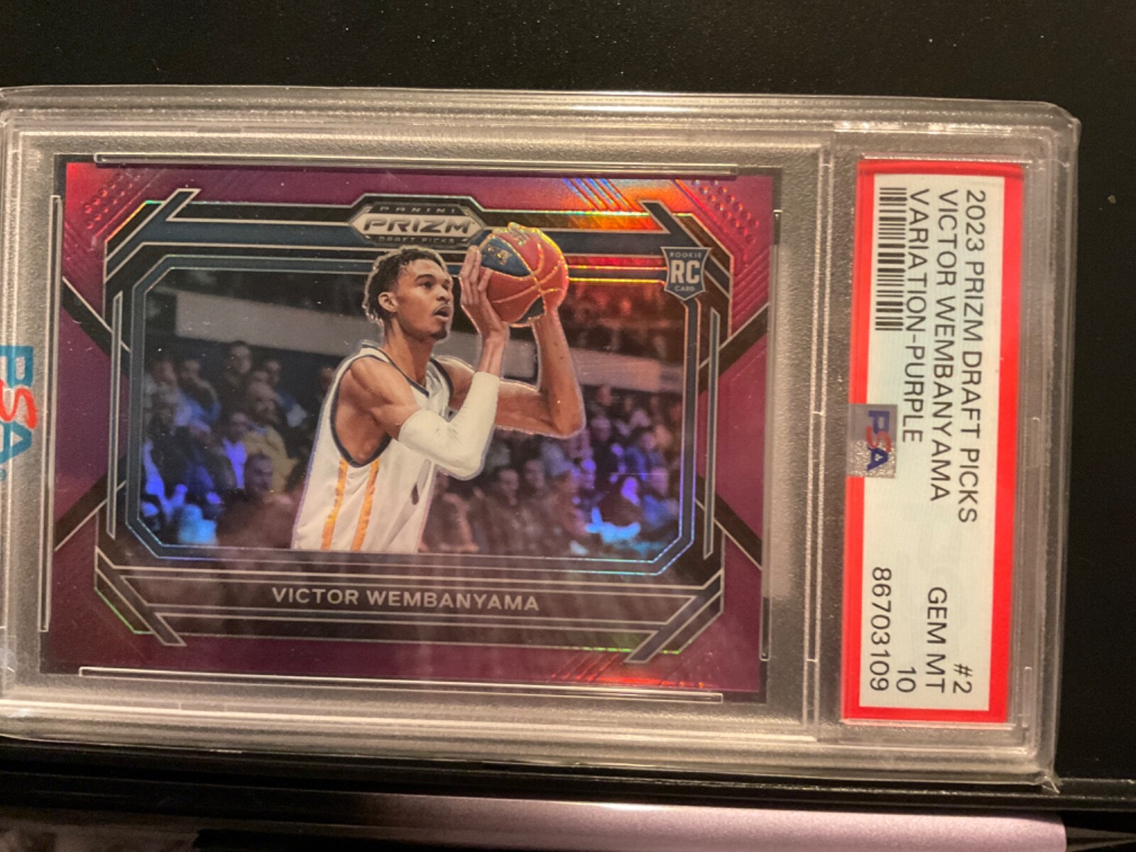 2023-24 Prizm Draft Picks - Purple Prizm VAR.Victor Wembanyama 10/75 (RC)PSA10