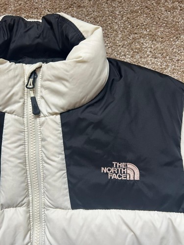 Women's The North Face Nuptse 700 Puffer Jacket White & Black Size Large Medium - Picture 6 of 19