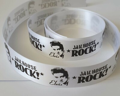 Elvis Presley Jailhouse Rock Ribbon 25mm various lengths/colours cake ...