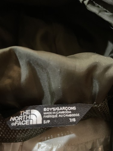 THE NORTH FACE BOY’S SIZE S 7/8 BROWN CAMO HOODED FULL ZIP LIGHTWEIGHT JACKET EC - Picture 6 of 12