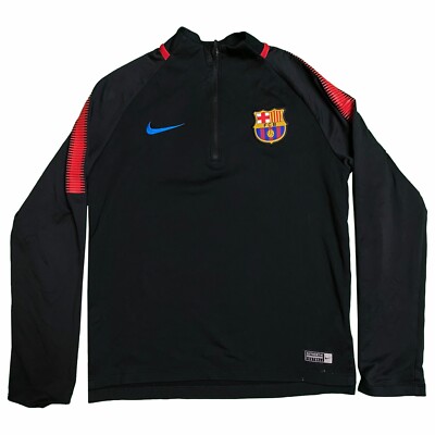 Nike 10-12 Jahre Barcelona Fußball FCB 1/4 Reißverschluss Trainingsjacke L/S 2017/18 MEDIUM
