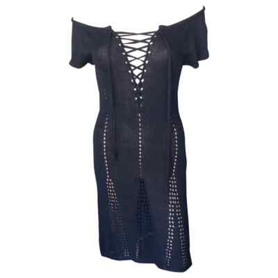 トップス Tom Ford knitted cut & sew size48 Tom Ford for Gucci S/S 1995 Vintage Lace Up Off Shoulder