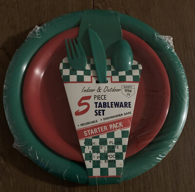 Vintage Rite Aid Indoor & Outdoor 5 Piece Tableware Set Starter Pack