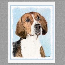 6 English Foxhound Dog Blank Art Note Greeting Cards