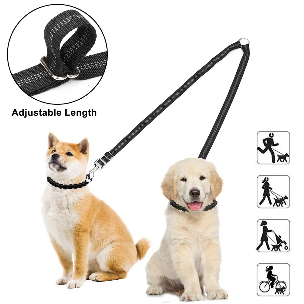 Double Dog Leash w/Heavy Duty Nylon Metal Buckles Ideal for Small Large  Breeds | eBay