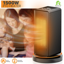 [LCD DISPLAY+TIME OFF] 1500W Electric Space Heater Adjustable Coil Heating Fan