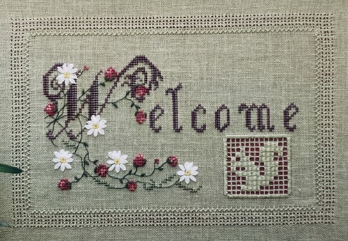 Moss Creek Designs RASPBERRY WELCOME 1997 Rae Iverson Cross Stitch 