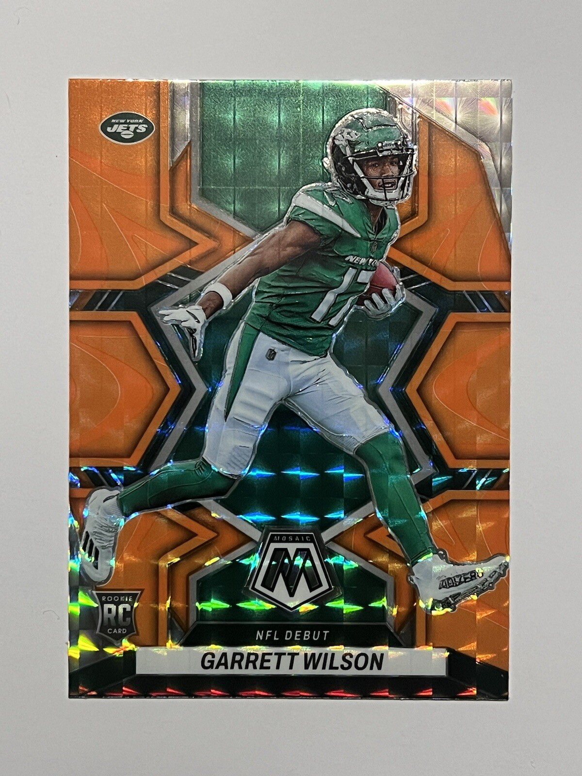 2022 Panini Mosaic Garrett Wilson Orange Reactive Prizm NFL Debut Rookie RC #276