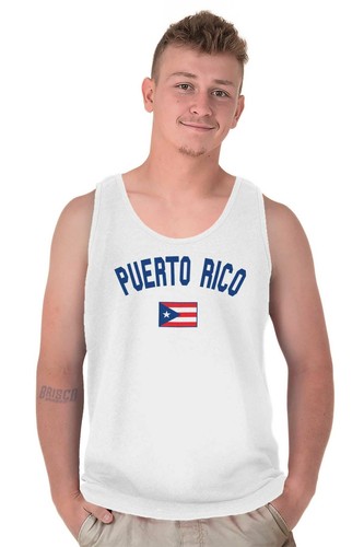 Puerto Rico Country Flag Nation Pride Soccer Adult Tank Top Sleeveless T-Shirt - Picture 4 of 9