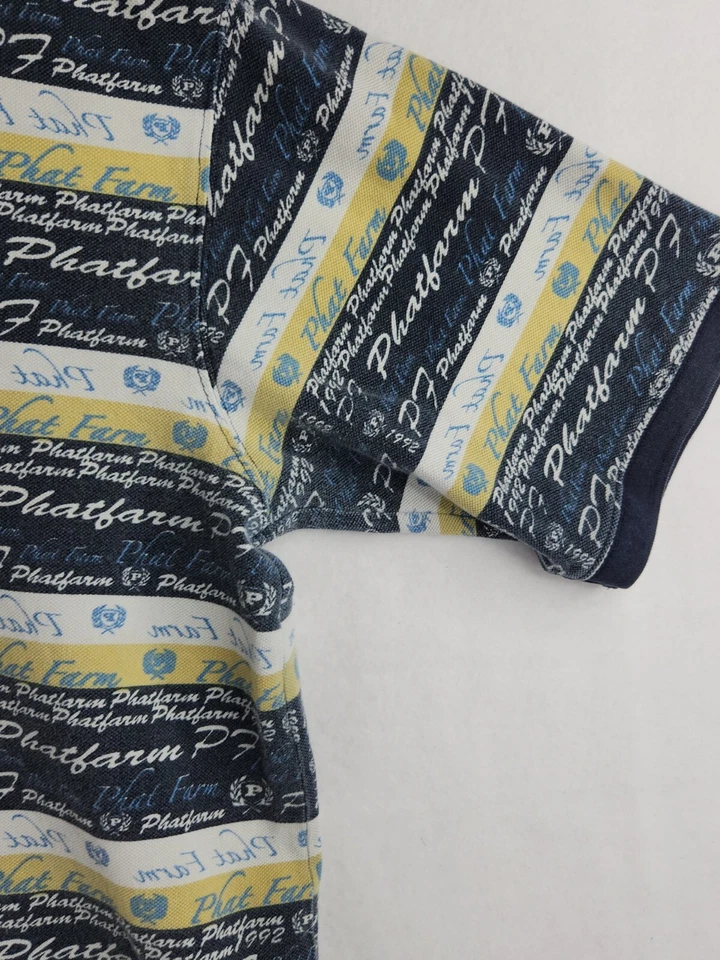 Camisa polo de algodón multicolor con logotipo deletreado Phat Farm para hombre 3XL Foto 2 de 4