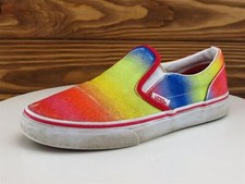 VANS Sz 5.5 Shoes Girls Youth Slip-On Multicolor Fabric Slip On