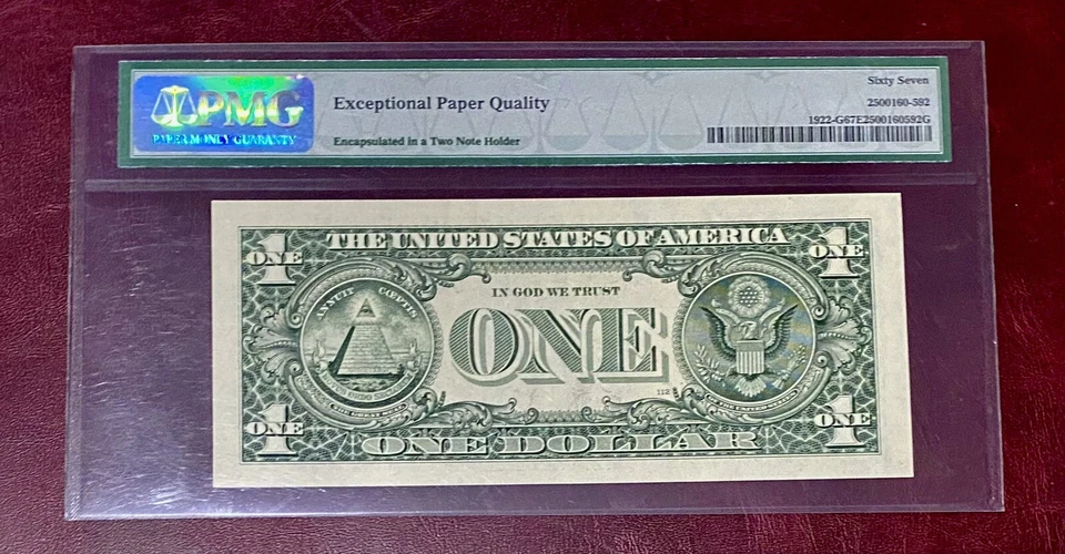 1 $ 1995 Federal Reserve Note Chicago PMG 67 Unc. - Image 2 of 2