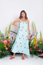 Sundress Maureen floral embroidered maxi dress one size 