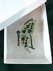 Rhinestones Brooch/Pin Large Butterfly Green