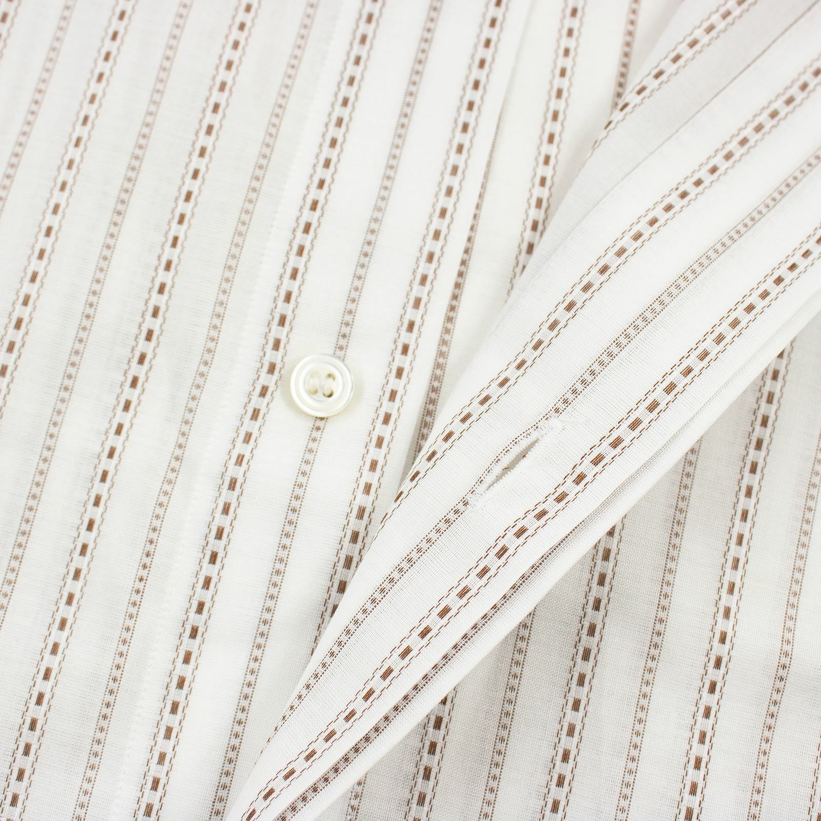 Ameri Brown White Cotton Striped French Cuff Cont… - image 2