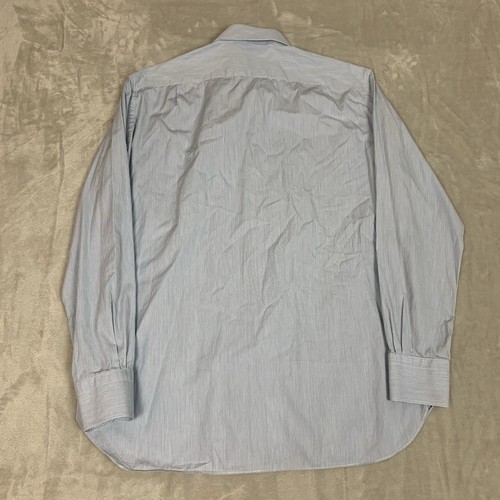 Ermenegildo Zegna Shirt Mens 17/43 Blue Striped Long Sleeve Business Formal - Picture 6 of 6