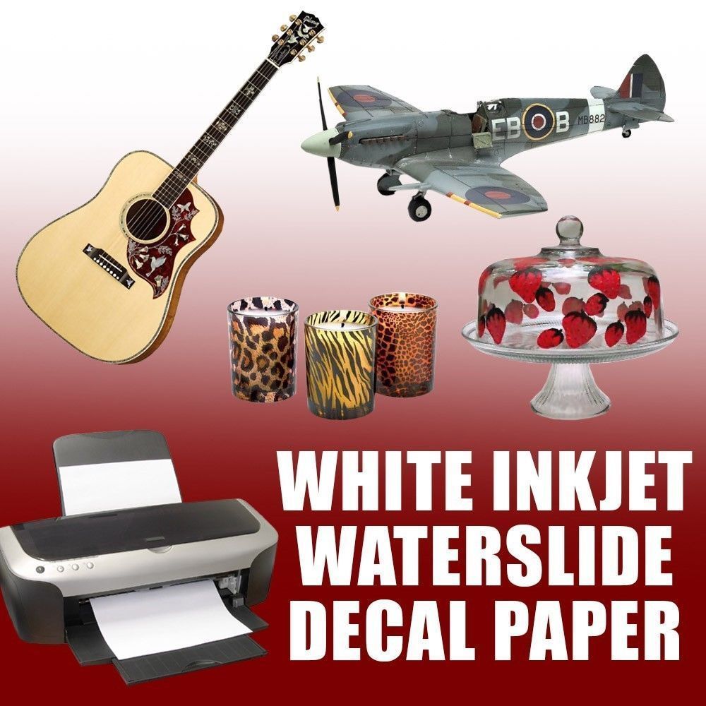 Inkjet White Waterslide Decal Paper 8.5x11 Inches 10 Sheets
