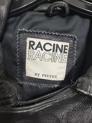 Racine By Peltex Vintage Genuine Leather Moto Jacket Size Medium 