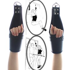 PU Leather Hang on Gloves Mitts Handcuff Wrist Cuffs Lockable Spreader Bar