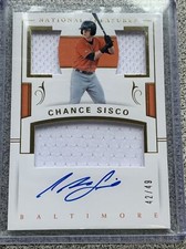 2018 National Treasure Chance Sisco Patch Auto 42/49 Baltimore Oriloes 
