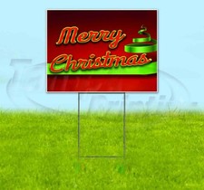 MERRY CHRISTMAS 18x24 Yard Sign Corrugated Plastic Bandit Lawn USA HOLIDAYS