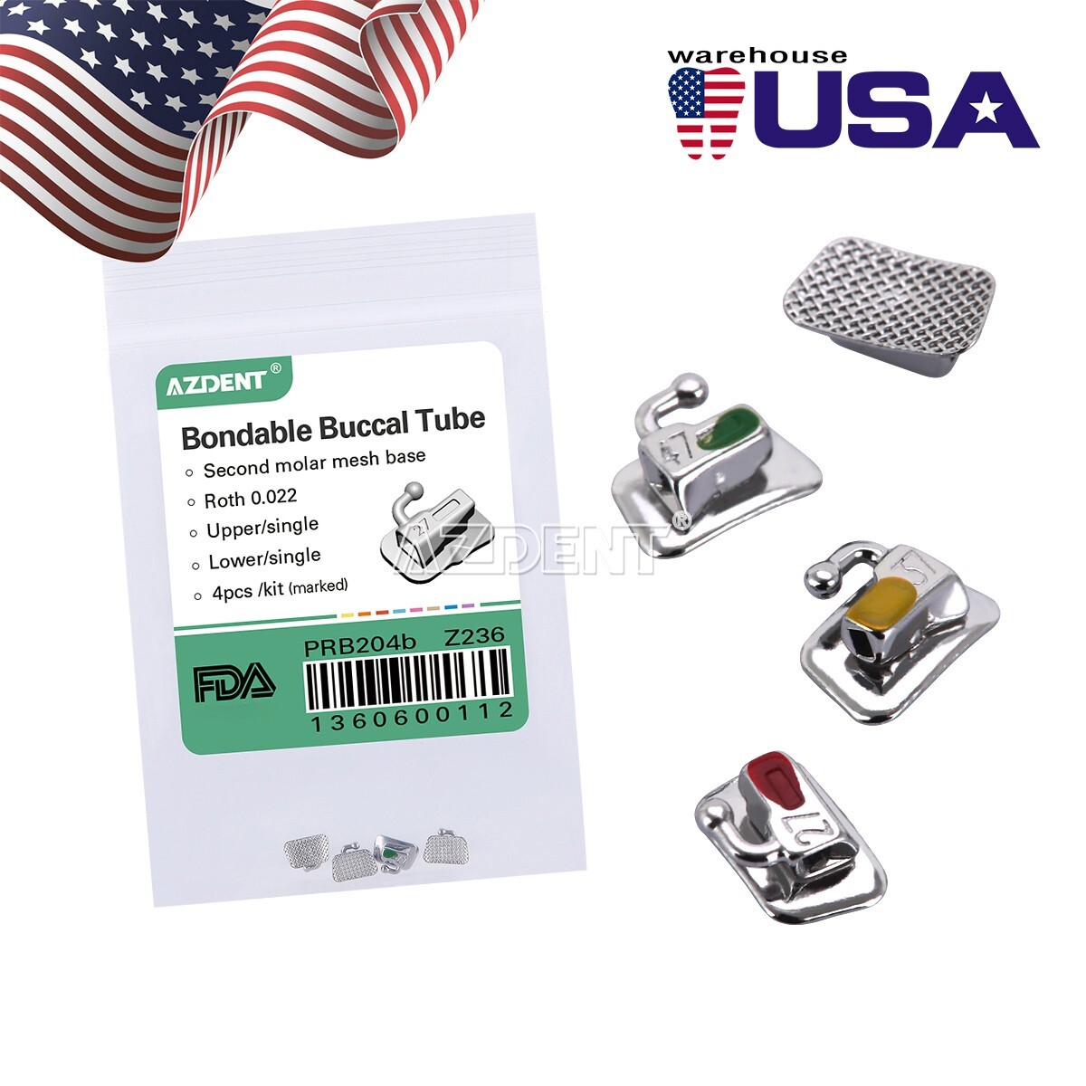 Boonsable Dental Buccal Tubes 2nd Molar 20-Pack Bondable Buccal Tubes For 2nd ...
