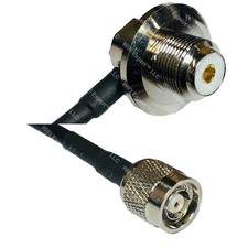 RFC240UF UHF Female Angle Bulkhead to RP-TNC MALE RF Cable FAST-SHIP LOT