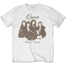 Image of Queen T Shirt Bohemian Rhapsody Portrait Band Logo Official White M