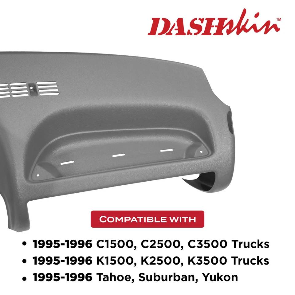 DashSkin Molded Dash Cover for 1995-1996 GM Trucks w/Pass Cupholder in Grey - Image 4 of 4