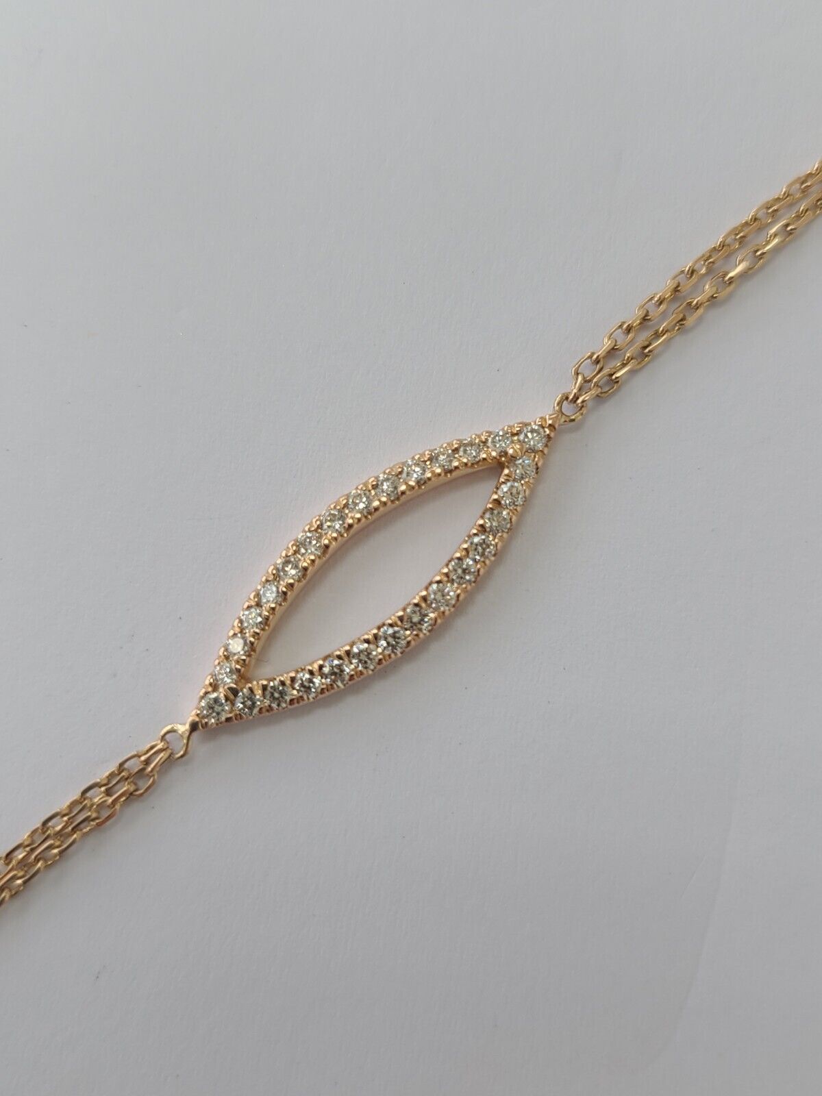 14k Rose Gold Diamond Bracelet - image 1