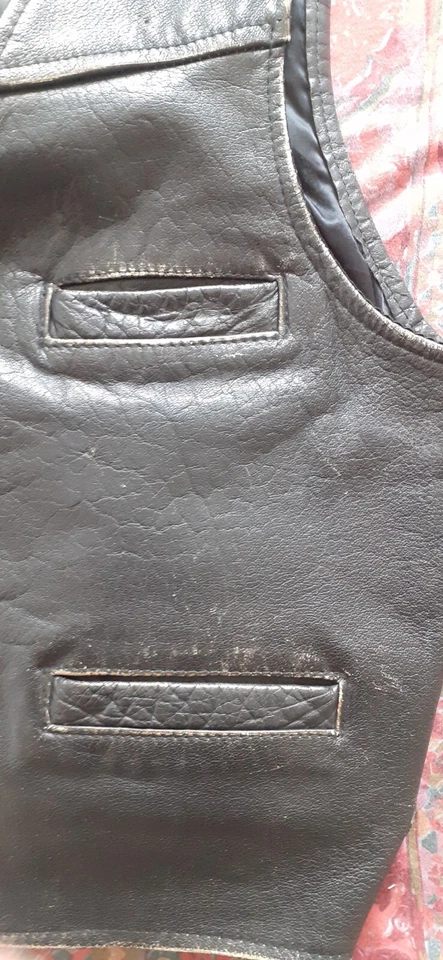 Vintage Rocky Leather Motorcycle Vest size L - Image 2 of 4