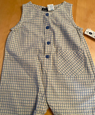 VINTAGE NWT CARTER S SEERSUCKER PLAID ROMPER I LOVE SNAILS INFANT SZ 12 MOS
