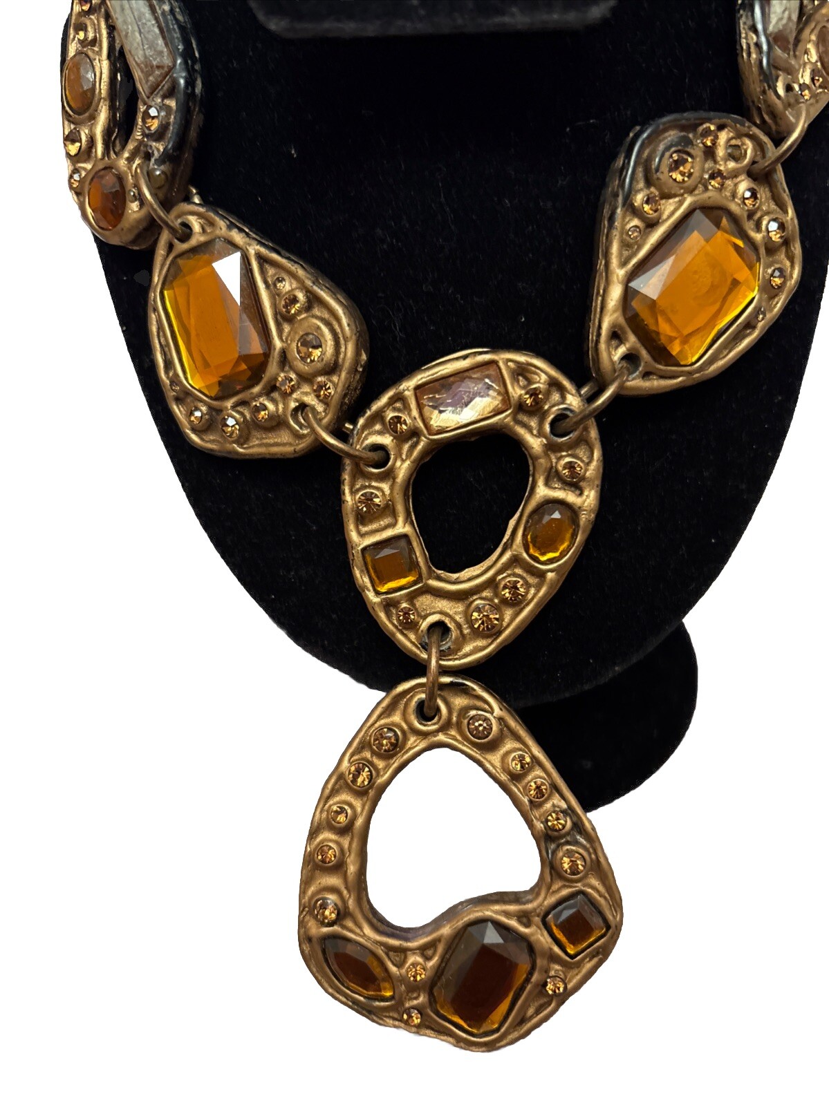 VTG. Massive 6 PANEL STUDDED STATEMENT Crystal RE… - image 2