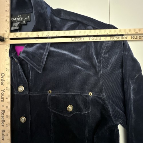 Carole Little Sport Corduroy Jacket Women’s XL Stretch Button Front stretch NEW - Picture 3 of 14