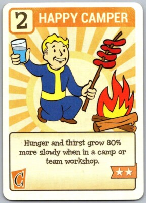 2019 Dynamite Fallout Series 2 - #PC-12G Happy Camper Perk Card - Gold Back Rare
