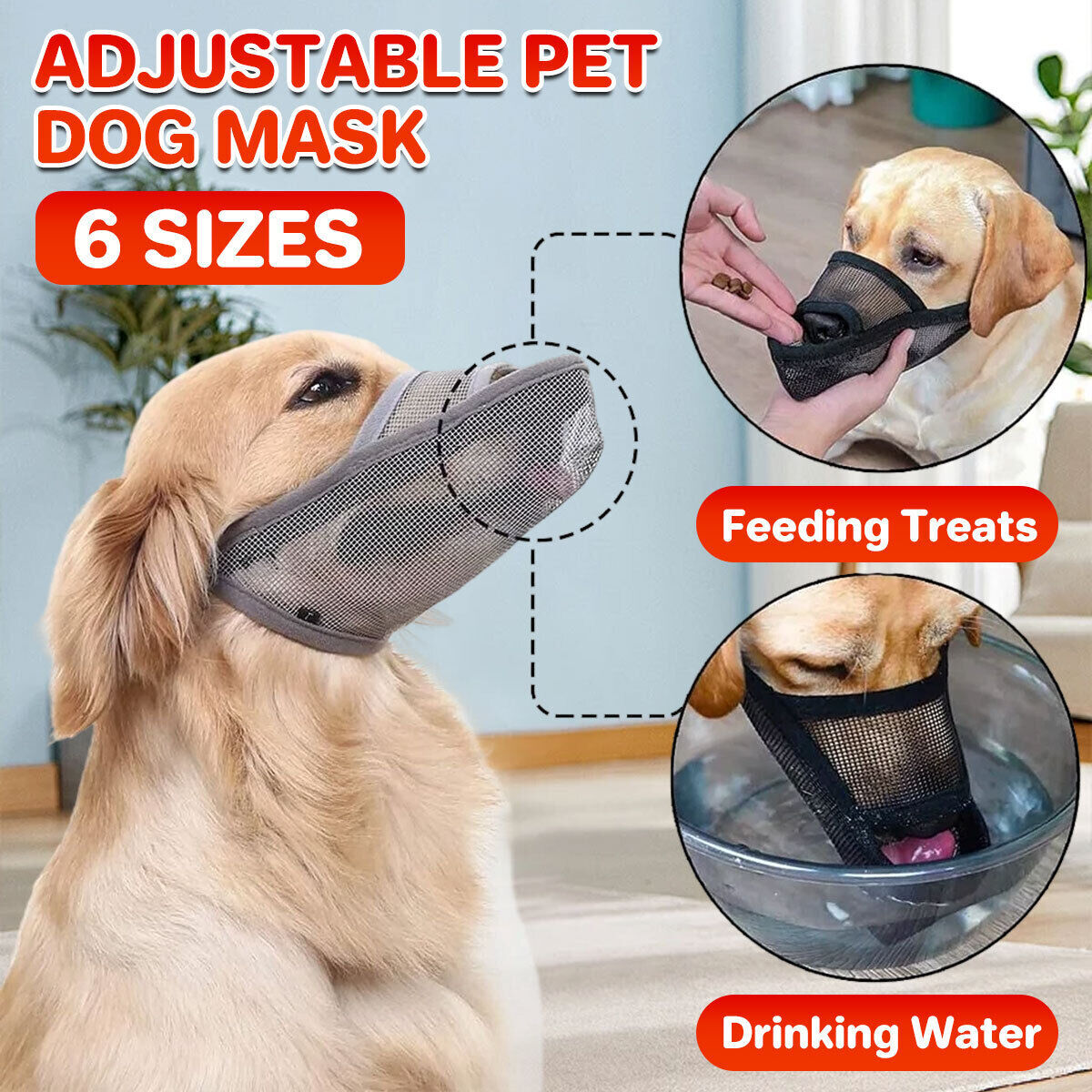 Adjustable Pet Dog Mask Muzzle Anti Barking Chewing Bite Stop