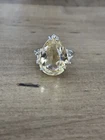 Sterling Silver Pear Cut Citrine Solitaire Ring Sz 7.25