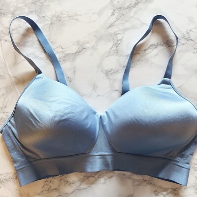 Bali Womens No Wire Smooth U Bounce Bra Mesh Side Size 40C Cornflower Blue