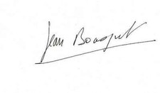 DESIGNER Jean Bousquet autograph, signed card
