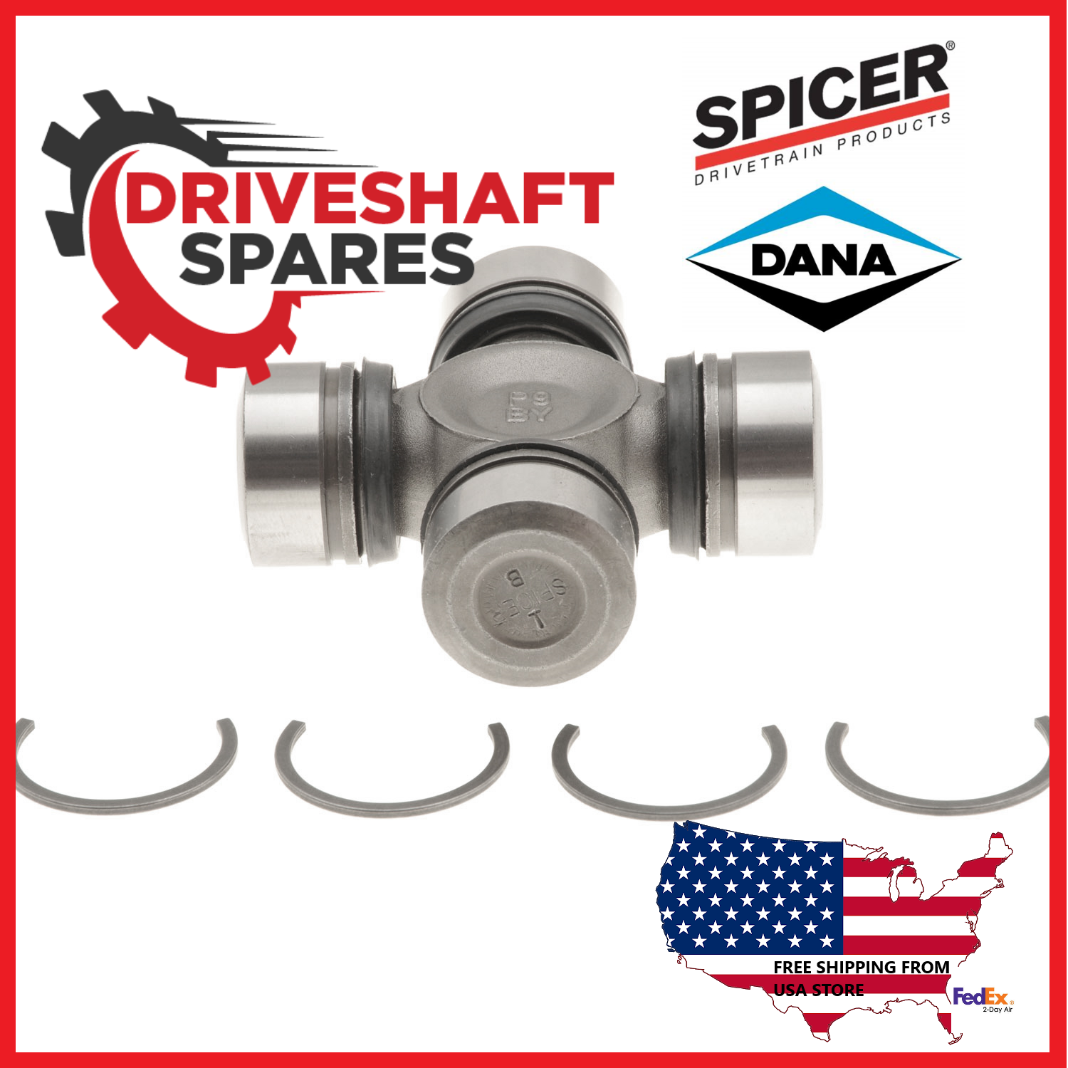 Axle Shaft U Joint Kit Chevy K5 Blazer K10 K20 Dana 44 and GM 10 Front