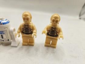 4 Lego Star Wars 2 C-3PO Light Pearl Gold Minifigures 2 R2-D2 Minifigures Used