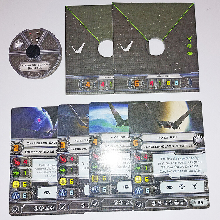 Upsilon-class Command Shuttle Star Wars X-Wing – Miniature Game – Usato Con Cannone Rotto