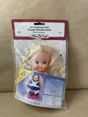 Fibre Craft Alice im Wunderland Lufterfrischer Puppe. Häkelanleitung. Neu Vintage