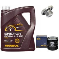 MotoröL Set 5W-40 5 Liter + ÖLfilter + ÖLablassschraube FüR Chevrolet Opel Saab