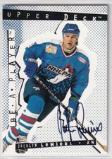 1994-95 Be A Player Autographs #129 Jocelyn Lemieux /2400* - Hartford Whalers
