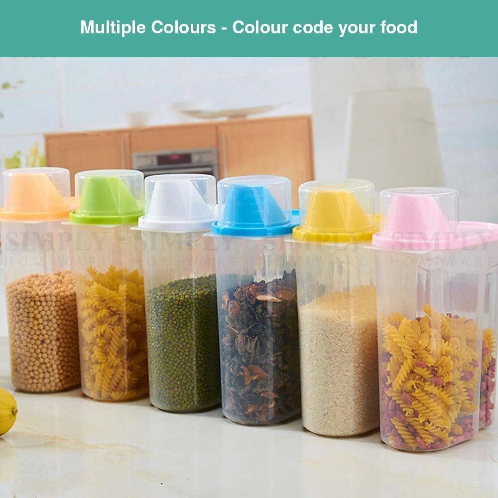 Wasel Plastic Dried Food Storage Containers Lids Box Jars Airtight