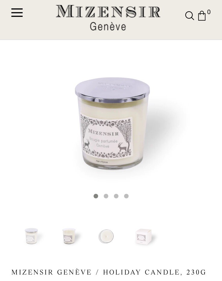 Mizensir Geneve Pain D'Epices Holiday Candle 230G 75 NEW ‘Bread With