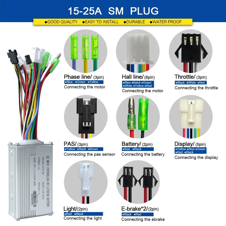 250W-1500W 36V 48V 15A-35A  Electric Bicycle Sinewave Controller and LCD Display - Image 3 of 4